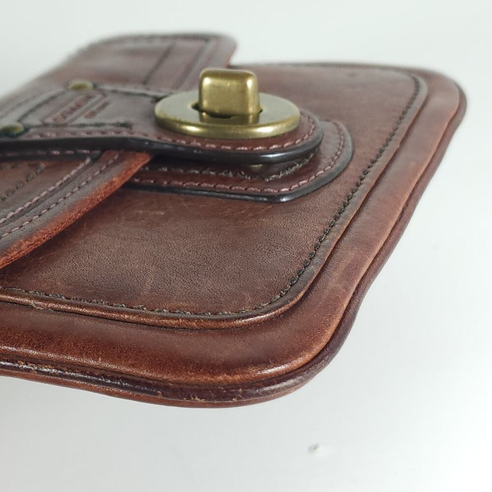 Coach Legacy 65th Anniversary Brown Leather Mini Flap Wristlet Wallet Bag - Picture 11 of 16